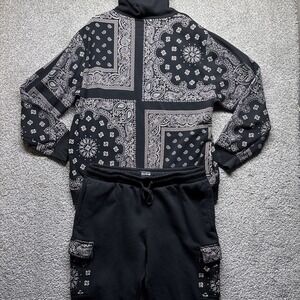 Snoop Dogg - Dogg Supply Black Track Suit Paisley Pants XL & Hoodie Mens 2XL